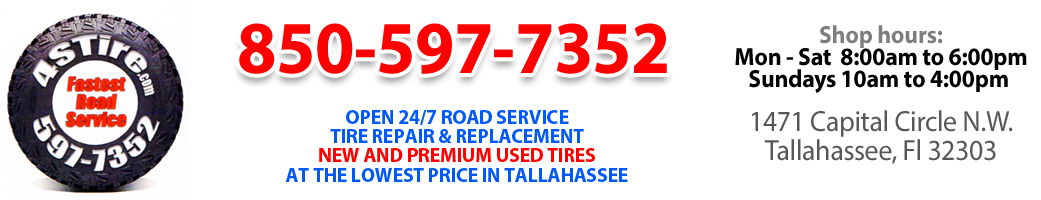 Tallahassee Tire shop Roadside Service and 24 hour Tire Repair